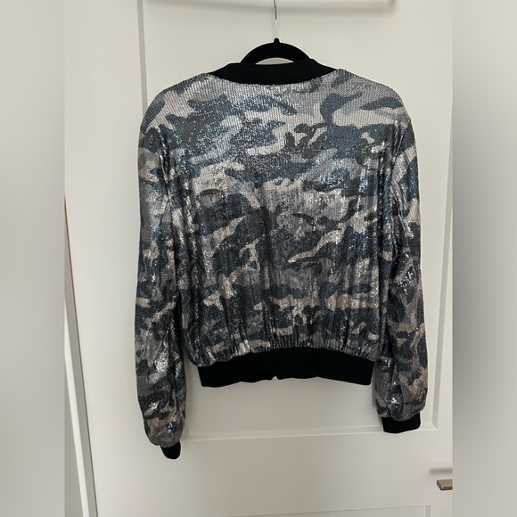 Aqua sequin bomber jacket - Picture 2 of 3